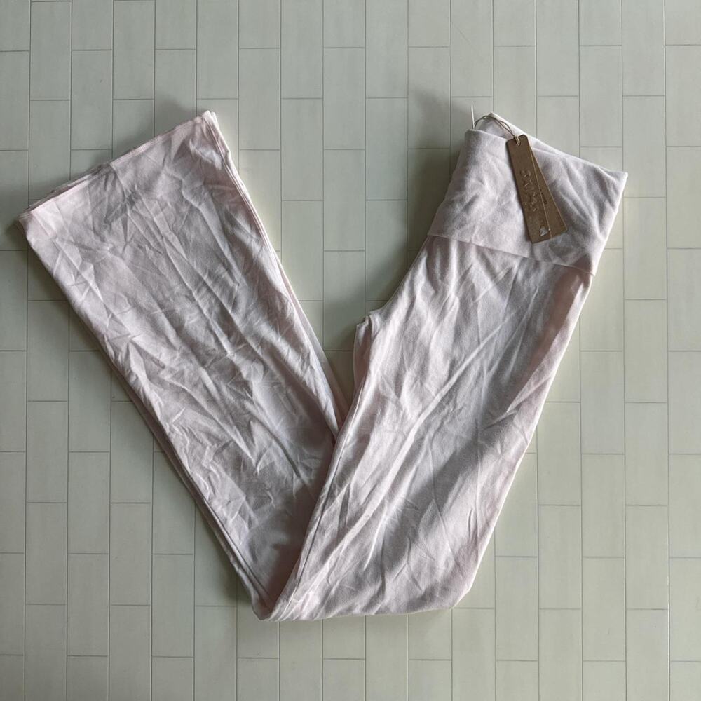 NWT SKIMS Cotton Jersey Fold Over Pant - Barely Pink XS*
